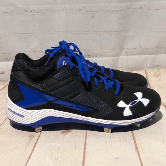 Under Armour Men’s size 12 black/royal blue baseball cleats Metal main image 10